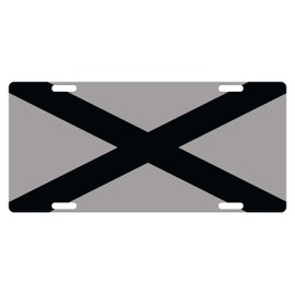 Fast Service Designs Alabama State Flag License Plate Gray & Black Version