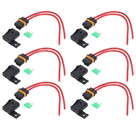 Yosoo Health Gear Soporte de Fusibles en Línea, 6pcs IP66 Impermeable 12awg 30A Arnés de Cableado de Cuchilla para Autobús Pesado de Automóviles en Bote