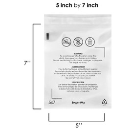 Clear Poly Bags, with Suffocation Warning (100pcs), Permanent Self Seal, Thick Plastic, for Shipping, Packaging and Mailing Merchandise, Apparel, Single Size (5x7 in)