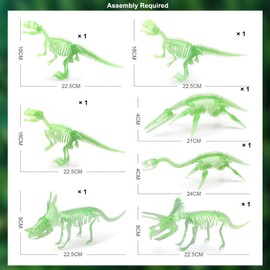 Doyomtoy Dinosaur Skeleton Toy, Pack of 7 Dinosaur Fossil Skeleton Dinosaurs, for Children Science Games Toy Gifts Dinosaur Fossil Skeleton Model (Dinosaur Fossil)