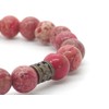 Zen-Ethno-Herrenarmband aus roten kaiserlichen Jaspisperlen und bronzefarbenem Buddha