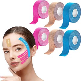 CBRVTY 6 Stück Face Lifting Tape, 2.5cm x 5m Tape Falten Gesicht, Facial Patches für Straffung und Straffung der Haut, Anti Falten Pflaster, Zornesfalte Pflaster