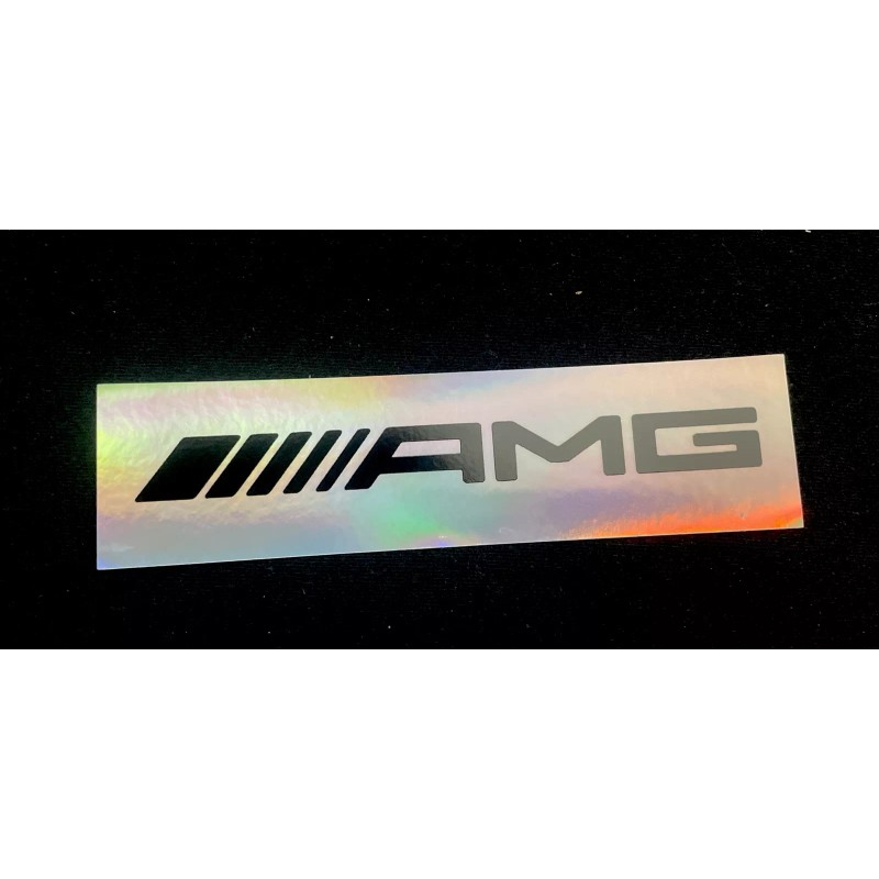 Mercedes TWO 5” Mercedes AMG Decal Sticker Black & Holographic