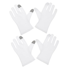 Outanaya 2Pairs Cotton Moisturizing Sleeping Gloves for Dry Hands Touchscreen Compatible Overnight Hand Gloves with for Comfortable Skin Care