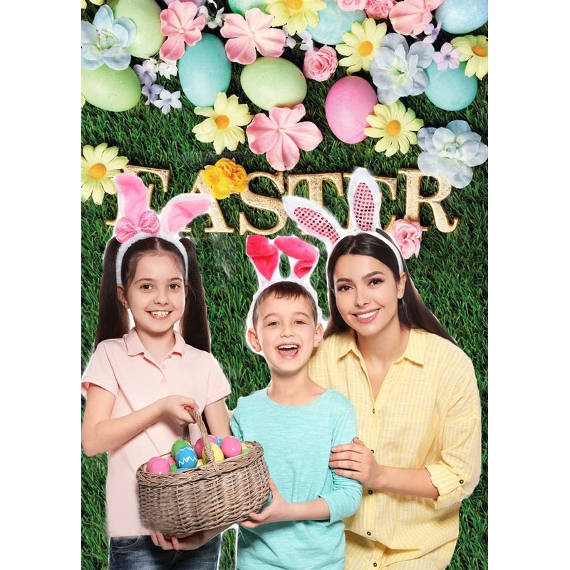 Dudaacvt 8x10 ft Easter Backdrop Happy Easter Backdrops Easter Green