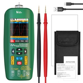 3 in 1 Smart Oscilloscope Graph Multimeter Pocket Sized Electric Pen Handheld Digital Scope Meter for Automotive,Diode Resistance Capacitance,Amp Ohm Volt Tester,Voltage/Current Test(Green)
