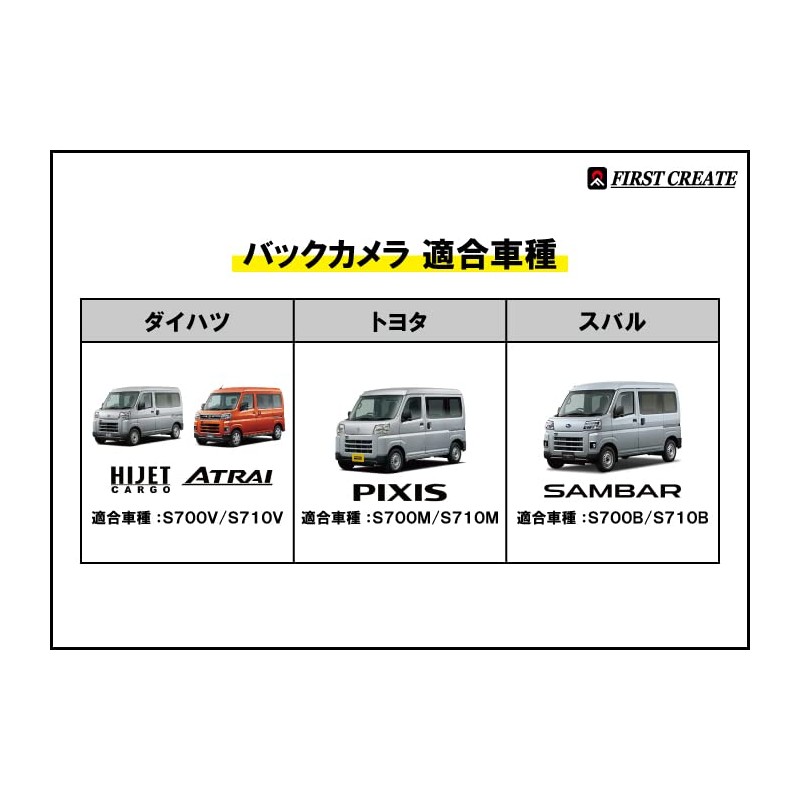 Smart FIRST CREATE FC-BC2 Rear Camera Mounting Kit for Daihatsu