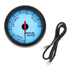 A ABSOPRO Air/Fuel Ratio Gauge 2.5" 60mm AFR Controller Gauge Monochrome Pointer Car Vehicle Automotive Universal Black White Black