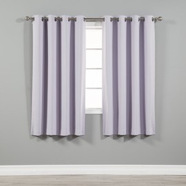 Best Home Fashion Blackout Curtain Panels - Premium Thermal Insulated Window Treatment Blackout Drapes for Bedroom - Silver Stainless Steel Grommet Top – Lilac - 52" W x 63" L - (Set of 2 Panels)