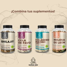 Colágeno Hidrolizado Marino Tipo 2 Suplemento Raices Zen Nutrition Company 150 Cápsulas Para Más De 2 Meses                                           