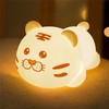 Tiger Silicone Lamp Portable Cute Bedside Night Light with Lithium