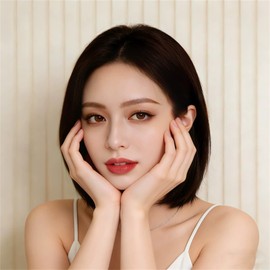 Full Wig, Women's Bob, Short Straight Wig, No Bangs, Ladies Full Wig, Bob, Short, Women's Wig, Natural, Small Face, Harajuku Style, Daily Wear, Heat Resistant, Fashion (Dark Brown)