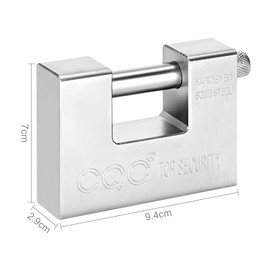 Youyijia 10 Keys Heavy Duty Padlock 9.4X7X2.9cm Warehouse Container Security Lock Padlock Outdoor for Garage Shutter Padlock Gate Chain Gates Warehouses Garages