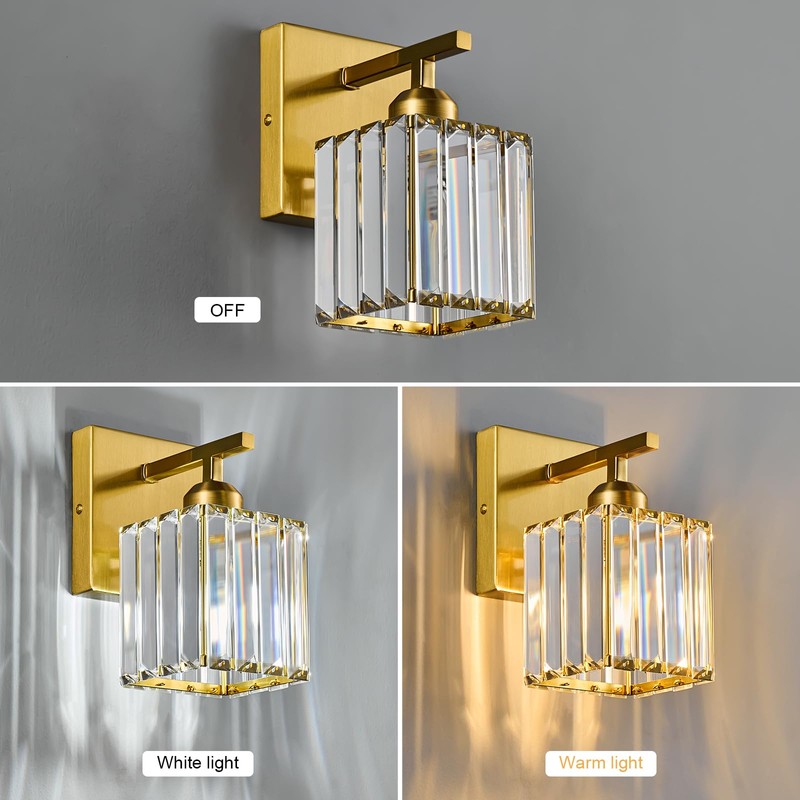 FDPBY Wall Sconces Crystal Gold Wall Sconce Set of Two