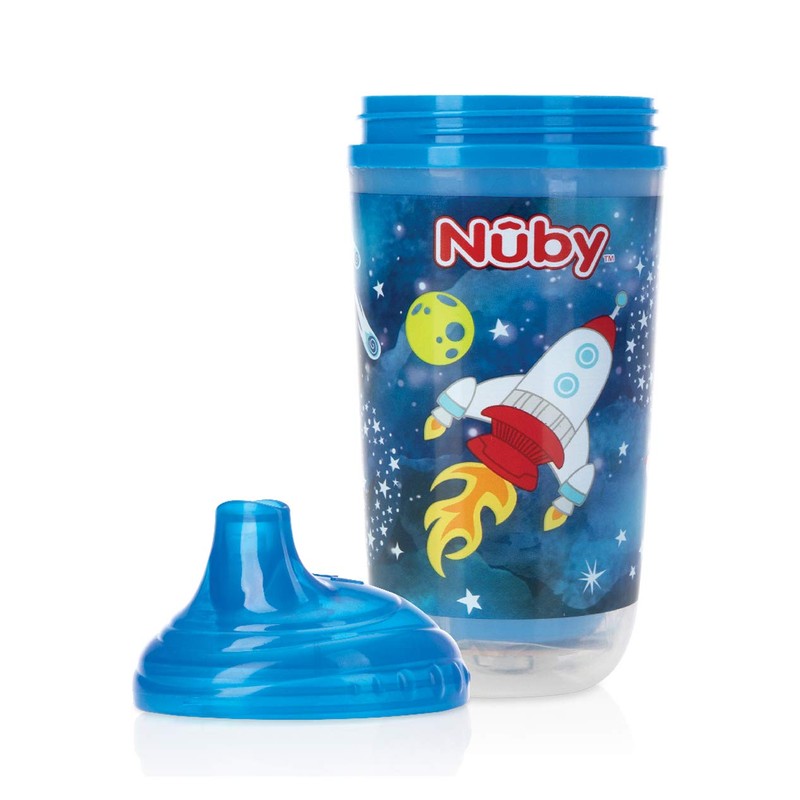 Nuby - Vaso Shine Boquilla Dura 10 Oz Azul