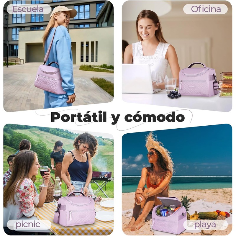 INSMEER 8L Bolsa de almuerzo, Loncheras para Mujer y Hombre