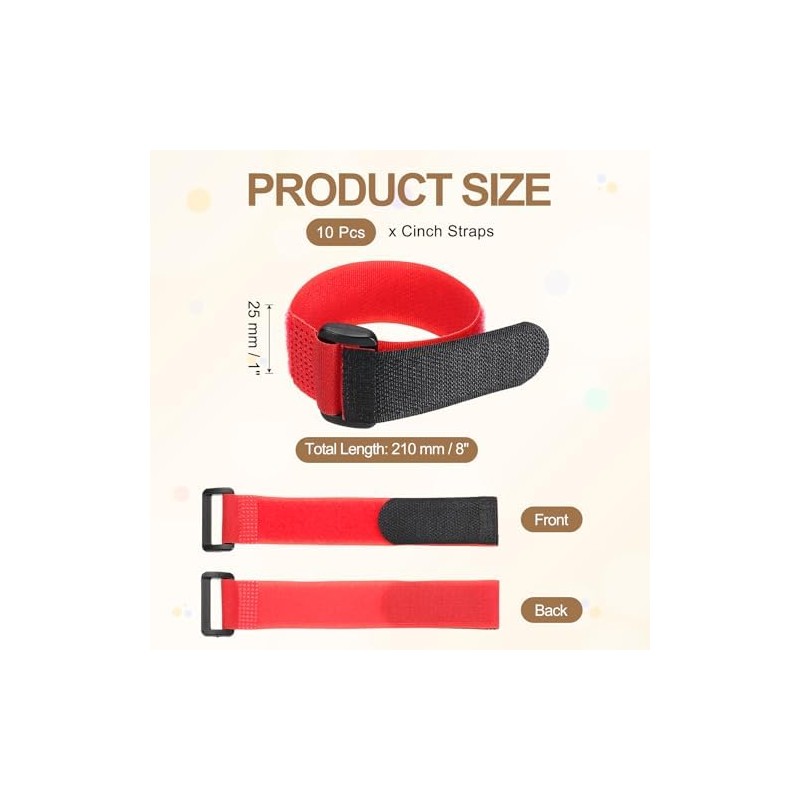 PATIKIL Correas de velcro reutilizables de 2.5 cm x 20.3