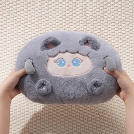 Portable case hot pack cute character double pack fall/winter hot pack fur cover hot water pouch Excluding/brown 10ea