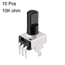 uxcell Carbon Film Potentiometer, 10K Ohm Variable Resistors Single Turn Rotary Half Shaft D Type Design 10pcs