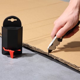 Bates- Utility Knife Blades with Dispenser, 100 Pack, Carbon Steel, Black, Box Cutter Blades, Utility Razor Blades Utility Knife