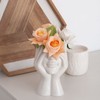 Joynisy White Ceramic Face Vase Set of 2, Female Form