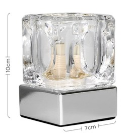 MiniSun Modern Glass Ice Cube Touch Table Lamp with Chrome Base