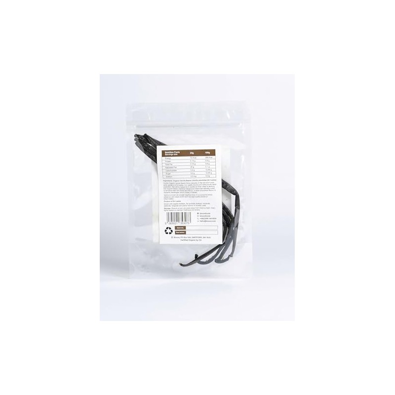 Bioura Organic Ceylon Vanilla Beans Pods 10g, Rich Aroma, Unique