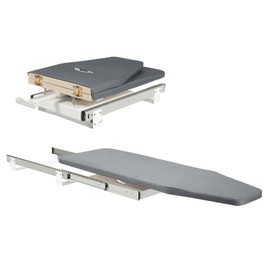 JAYGOVAN 180° Swivel Ironing Board Cabinet Retractable Ironing Board Wall Mounted 31.5"×11.6" Compact Mount Fold Down Iron Board for Home Laundry Room with Cotton Fabric Cover