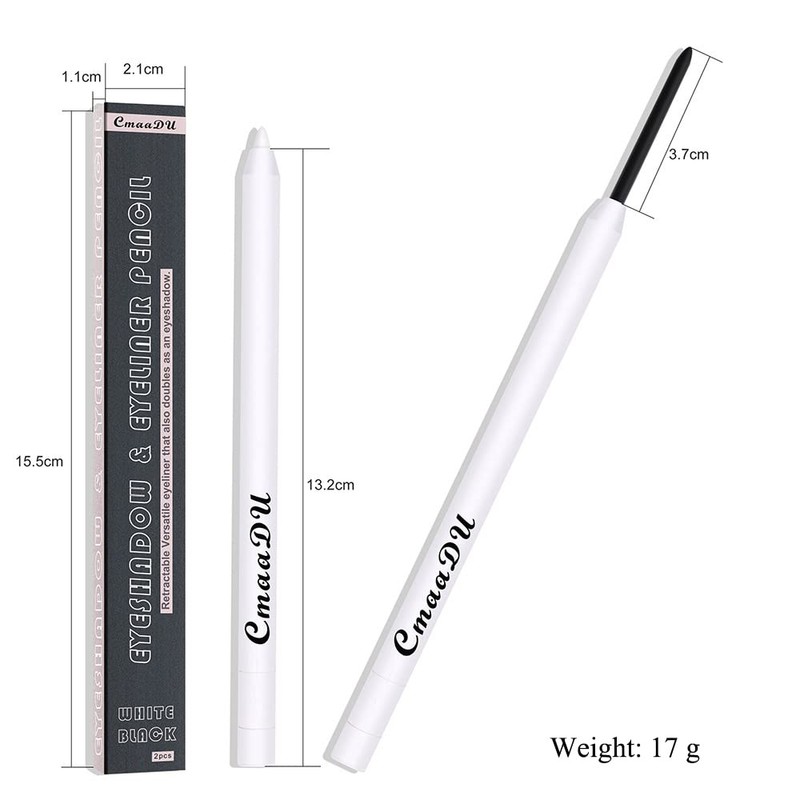 Yeweian Black White Eyeliner Pencil Set, Matte Smooth White Eye