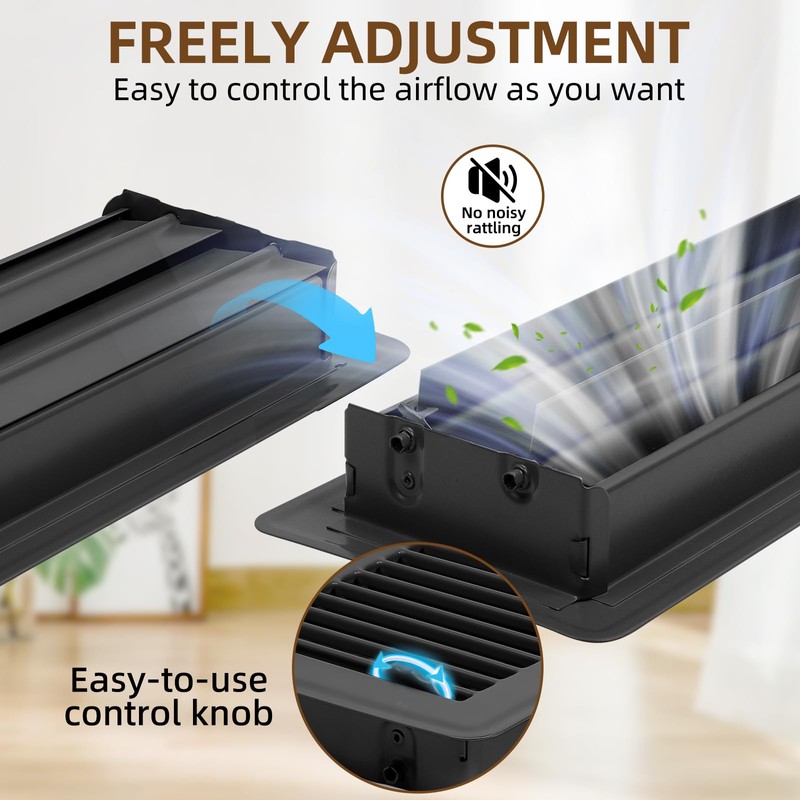 Flowild 6 Pack 4" x 12" Floor Vent Covers -