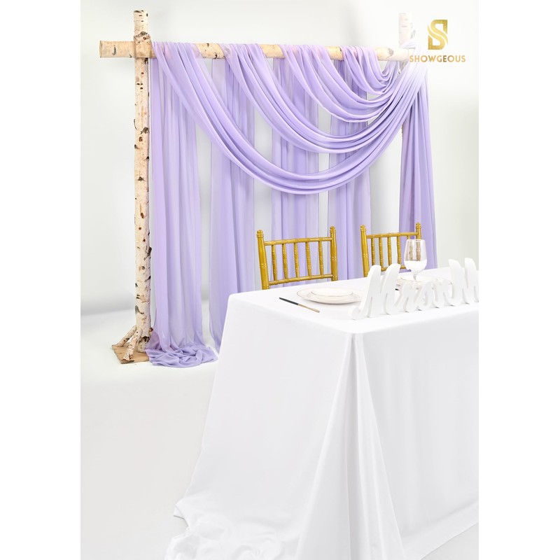 Wedding Arch Draping Fabric,8 Panels 28" x20ft Lavender Purple Wedding