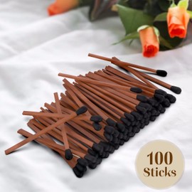 ZIKANI Espresso Stick Black Tip Matches 4" Match Refill and Striker 100 Long Matches Short Matches Wooden Matches Bulk Decorative Matchsticks Safety Matches for Cloche Jar Box Fireplace