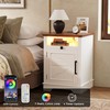 IRONCK Farmhouse Nightstand with Charging Station & 2 USB Ports,