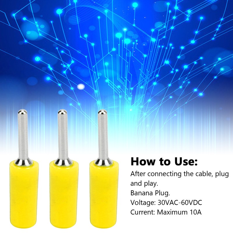 100Pcs Banana Plug Male Nickel Plated Brass Pin Straight for
