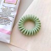 Hair Tie Spring Light Green Matte Telephone Cord (WFGF9CO) / 머리묶기 헤어끈 스프링 라이트 그린 무광 전화선 (WFGF9CO)