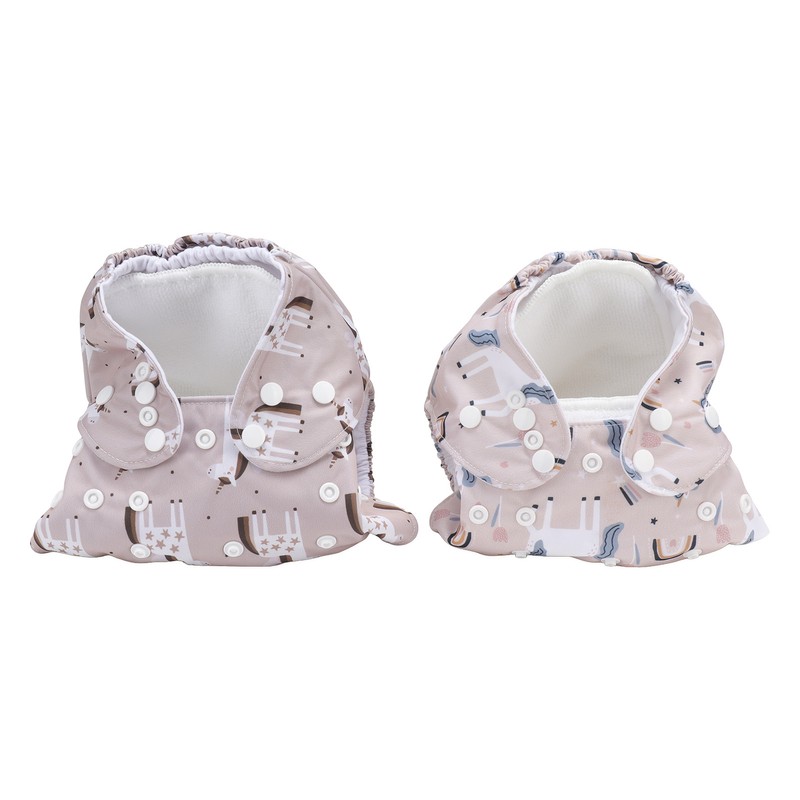 2pcs Baby Cloth Diapers Reusable Washable One Size Adjustable Stretchy