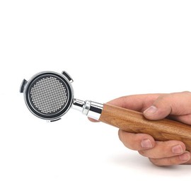 51mm Coffee Bottomless Portafilter with Filter Basket & Wooden Handle Replacement for Delonghi EC680 EC685 Coffee Machine Tool Reusable Alloy Filters Coffee Extraction Accessories