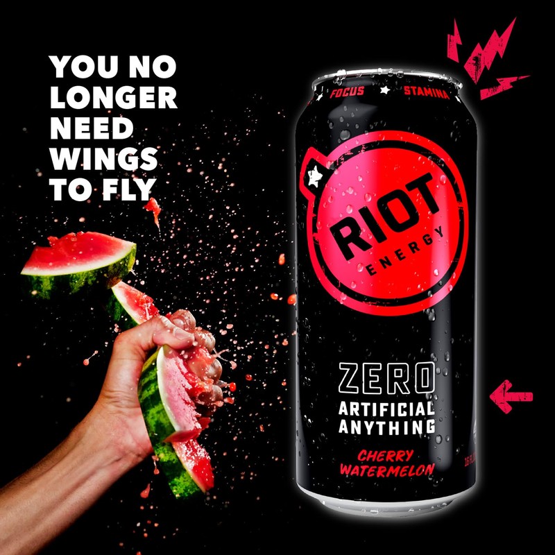Riot Energy Drnk Chr Wtrmln Enrg Org 16 FO