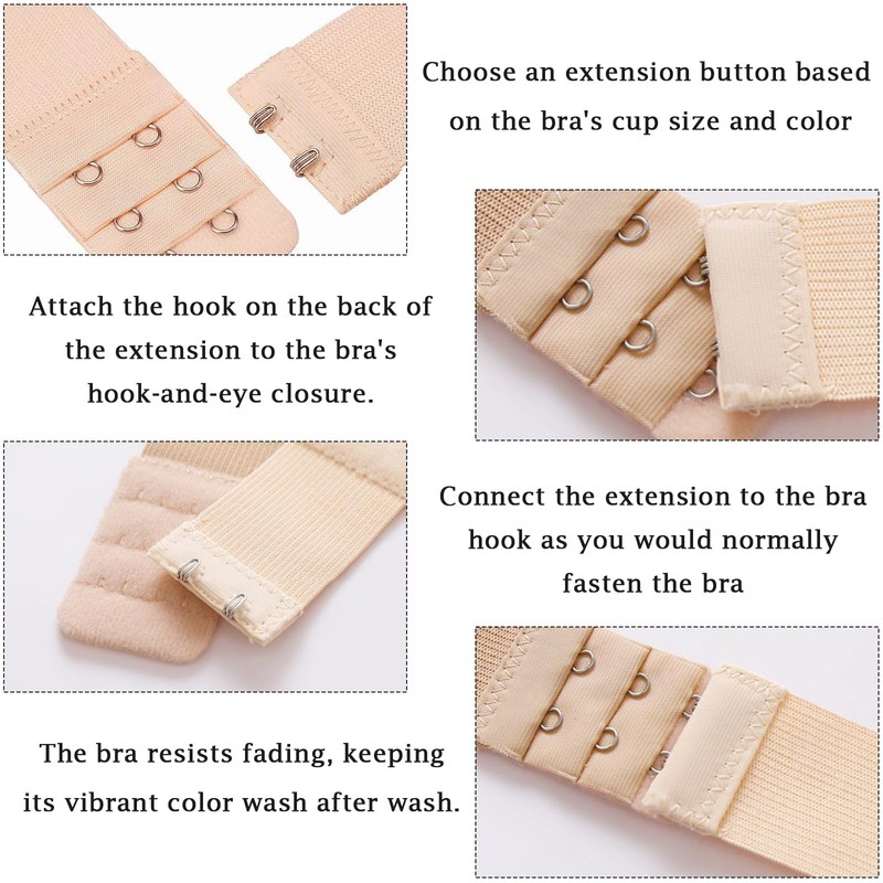 3 Pieces Bra Extenders, 3 Hooks×3 Rows Bra Strap Extension,