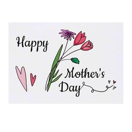 'Happy Mother's Day Flowers' Temporary Tattoo - Water Resistant, Skin-Safe, Non-Toxic Transfer (TO00083563)