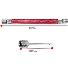 5 Pcs Pump Adaptor Set Inflating Needle Valve Connector for Ball, Includes 3 Inflating Needles, Airbed Nozzle, and Flexible Air Hose, Universal Fit Valve Connectors