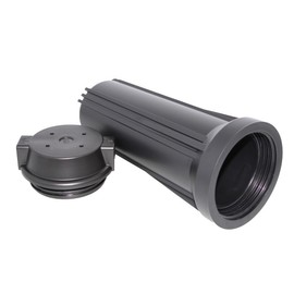 Neo-Pure 10-Inch Slim Line Water Filter Housing with Black Flat Cap and Black Sump, 1/2-Inch Inlet/Outlet, No Pressure Relief Valve – NSF Certified – Model FHSL-1050FEE0 – Single Unit