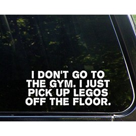Sign Depot I Don't Go to The Gym. I Just Pick Up Legos Off The Floor - 8-3/4" x 3-1/2" - Vinyl Die Cut Decal/Bumper Sticker for Windows, Cars, Trucks, Laptops, Etc.