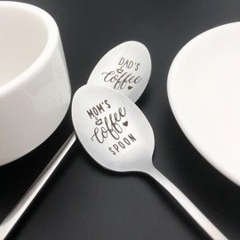 Christmas Spoon Gifts for Mom and Dad Anniversary Present for Parents Mom’s Coffee Dad’s Coffee Spoon Mothers Day Fathers Day Birthday Thanksgiving Day Gifts for Mom and Dad