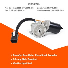 HCC Auto Combo Transfer Case Shift Motor & 4WD Vacuum Solenoid Purge Valve Locking Hub Compatible Replacement for Ford 2009-2011 & Select Lincoln (8L1Z7G360AB, AL3Z7G360A; 7L1Z-9H465-B)