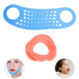 ZJchao Facial Adelgaza Barbilla Correa Silicona Labio Entrenador Hamaca de elevación de Cara Ejercicio Tensor Muscular de la Boca Antiarrugas