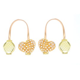 ANCLLO 2 Pack Magnetic Curtain Tie Backs, Decorative Crystal Curtain Holdbacks for Bedroom, Living Room, Office (White)