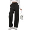 Feiersi Women Wide Leg Casual Pants Elevated Seams Trousers Drawstring