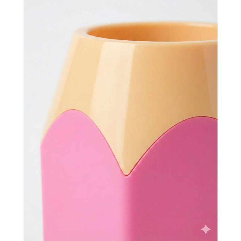 SPHTOEO Cute Pencil Shaped Pen Holder for Desk - Fun