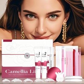 Yinhing Kit Elevador de Pestañas, Kit Profesional para Permanente de Pestañas con Gel Nutritivo para Más Largas, Efecto de Hasta 90 Días, 20 30 (Permanente de Doble Efecto Camelia)